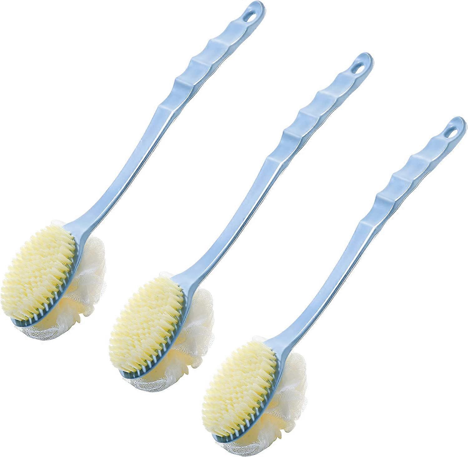 3Pack Back Shower Body Brushes Double Side Long Handle