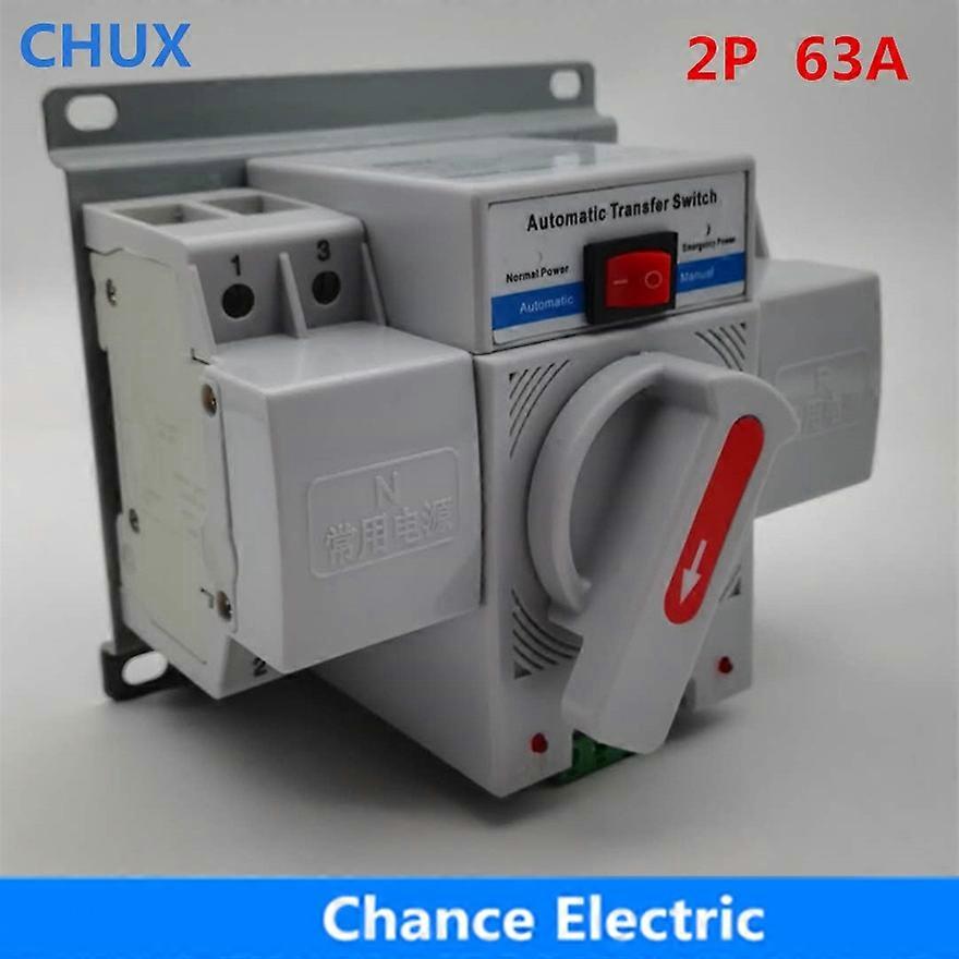 Dual Power Automatic Transfer Switch 2P 63A 230V MCB Type Dual Power Automatic Transfer Switch ATS Automatic Power Converter