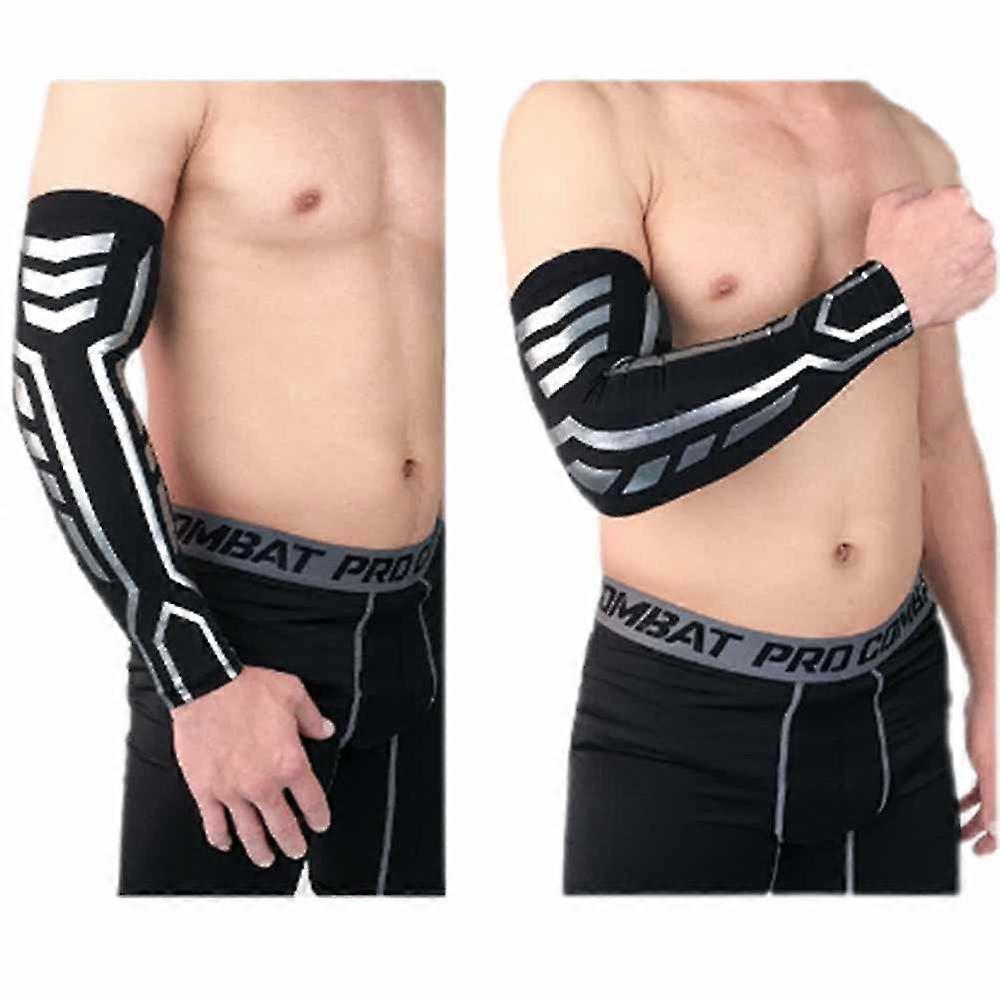 Compression Arm Sleeves Outdoor Sport Basketball Running Soft Elastic Protective Arm Guard Sleeve Wrap
