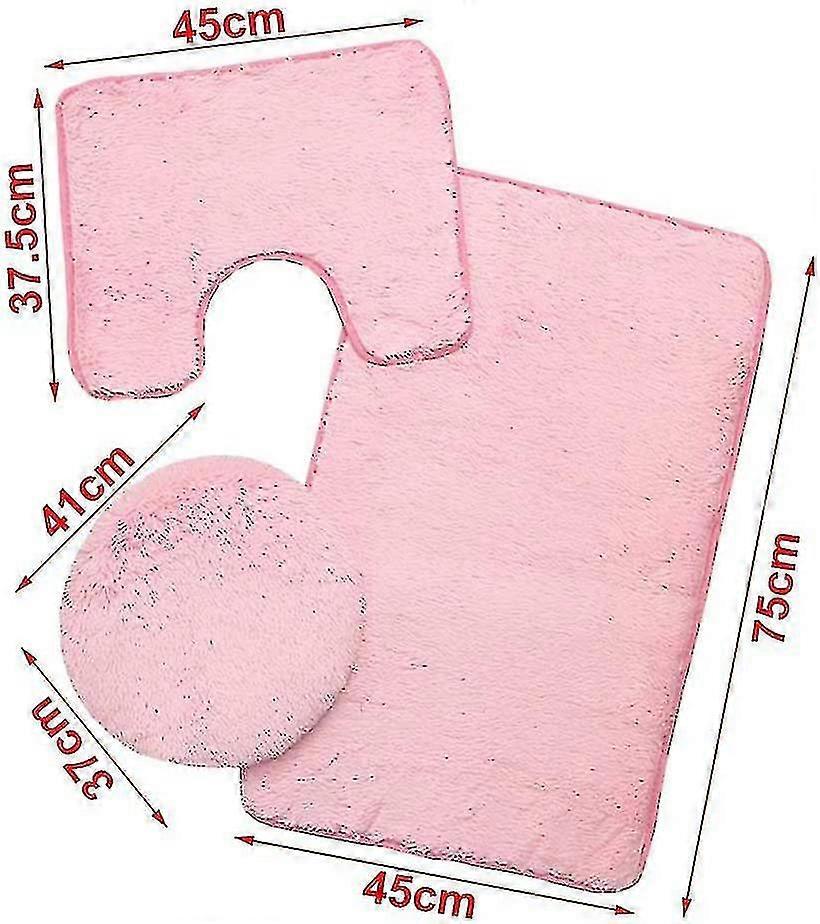 バスルームマットピュアカラー3pcsバスマット滑り止めソフト&吸収性ラグ