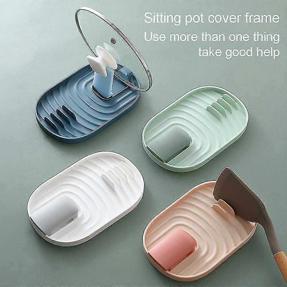 4 Pack Foldable Pot Lid Holder, Rest With Drip Pad, Kitchen Utensil Rest For Spoons Lids Spatula Tongs, Hanging Design Kitchen Storage Rack