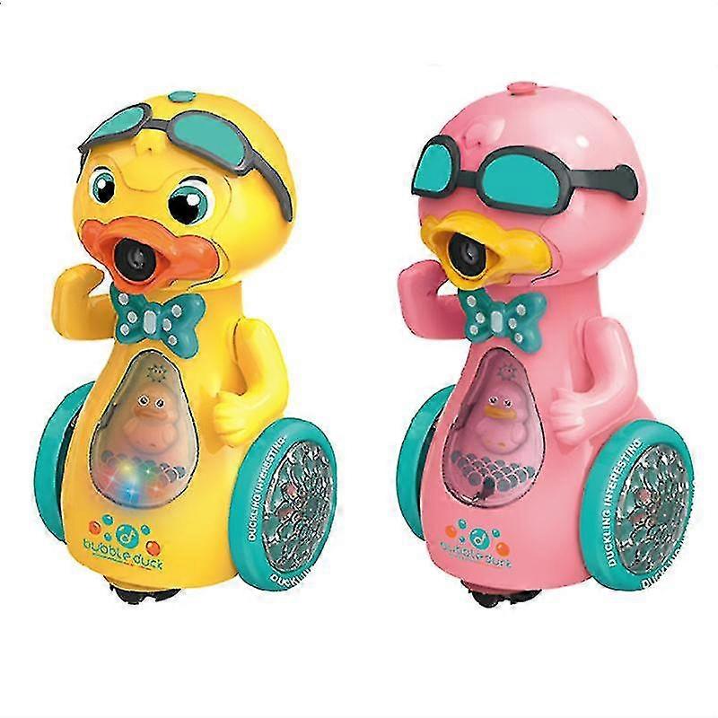 Electric Bubble Machine Cartoon Duck With Lights And Music Children's Toys