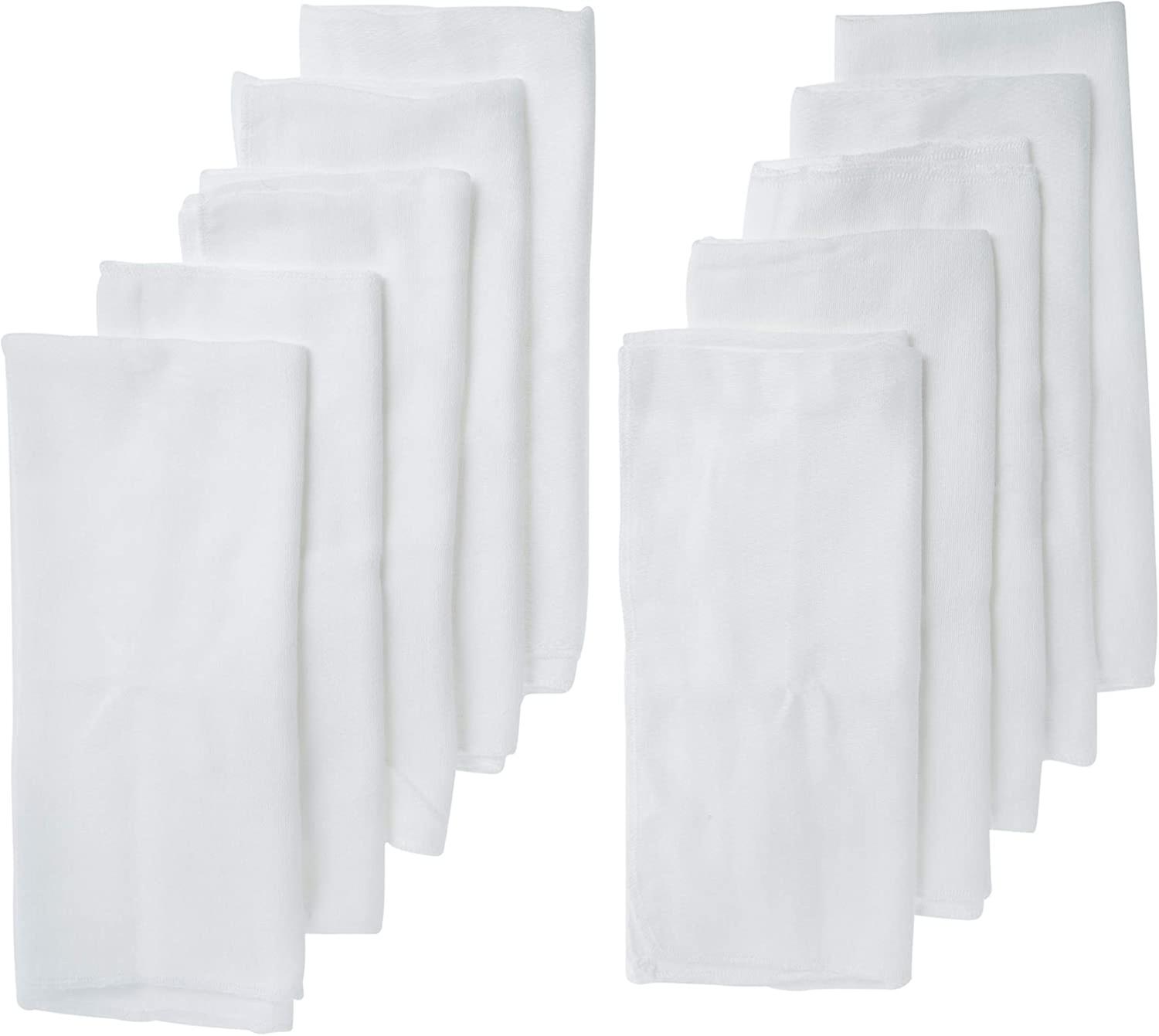 Gerber Birdseye Flatfold Cloth Diapers, White, 10 Count