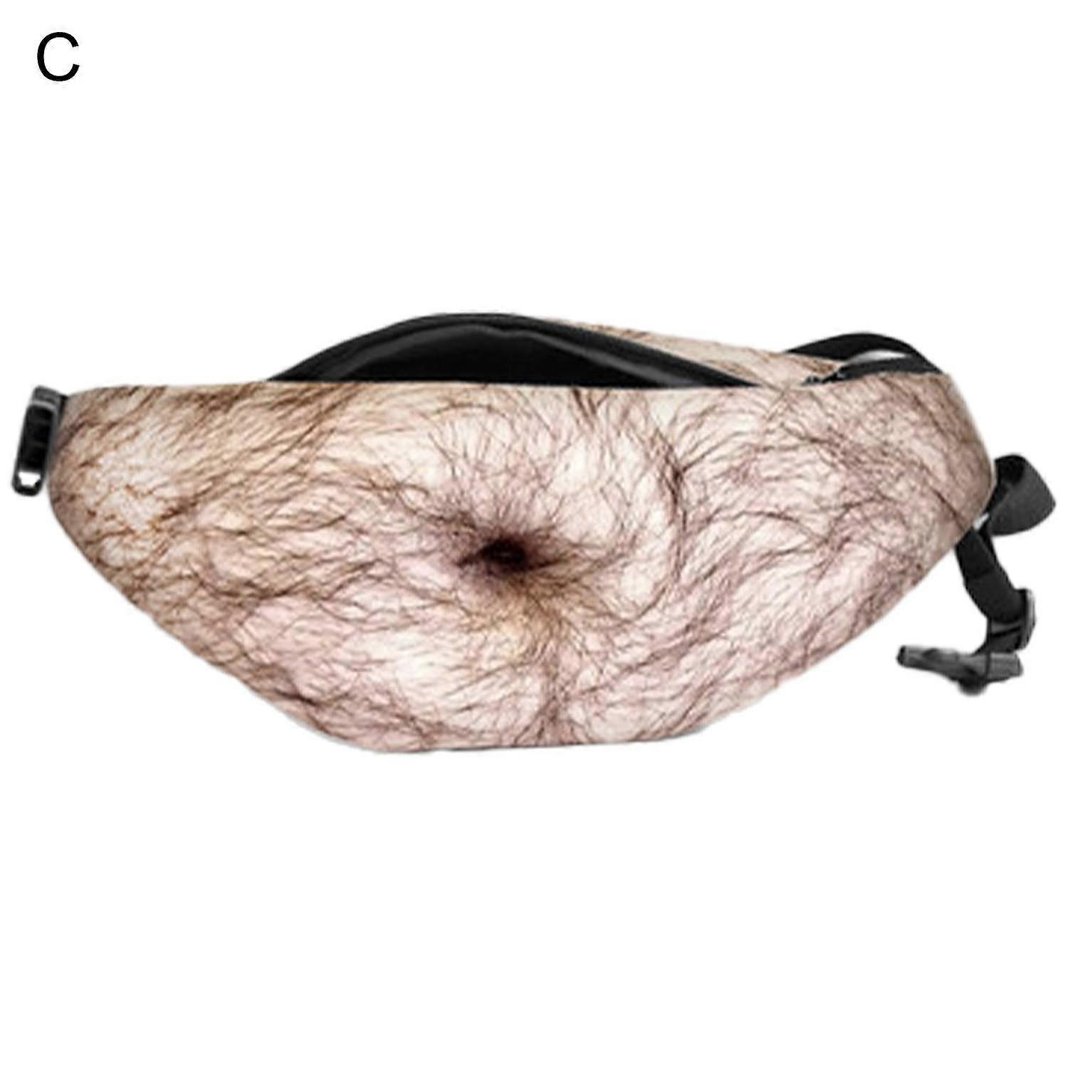 Waist Pack Realistic Looking Large Capacity Oxford Cloth 3D Artificial Dad Beer Belly Fanny Bag for