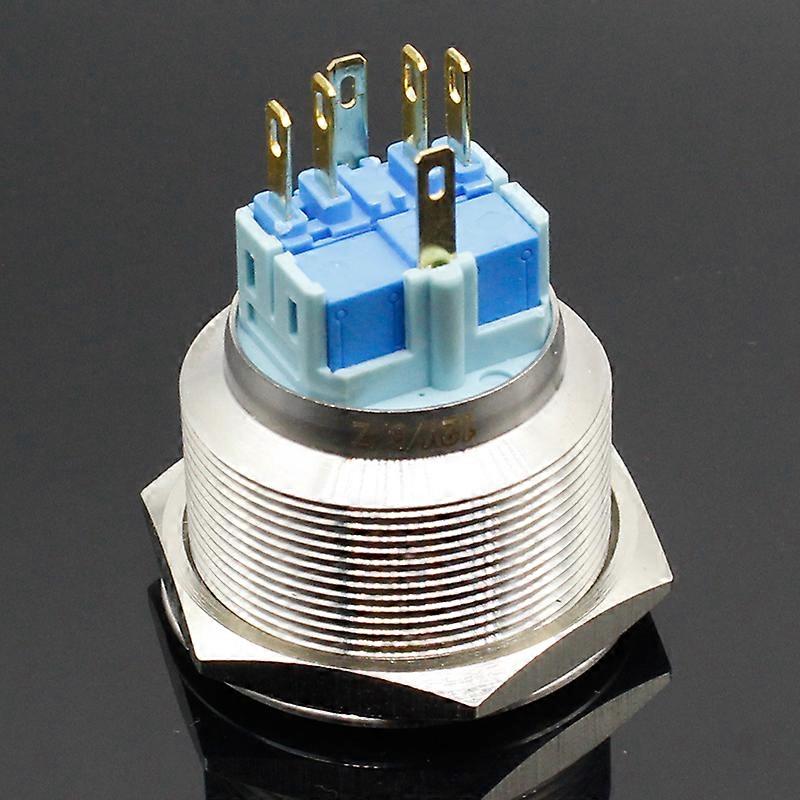 AquaTrack™ Stainless Steel Green LED Momentary Push Button – 16mm, For Boat, Car, Horn Start