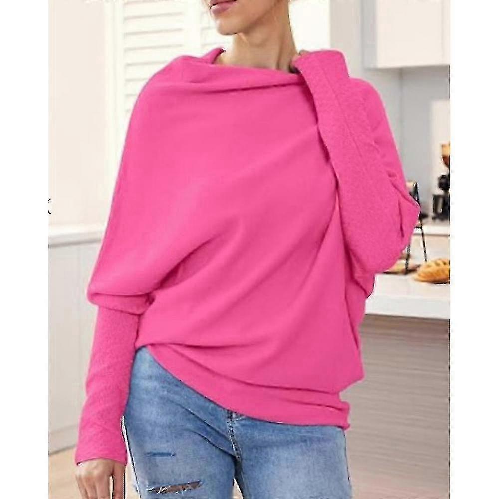 Asymmetric Draped Jumper, A Jumper As Ultra Soft As The Clouds Ladies Long Sleeve Slouch Batwing Plain Soft Knitted Jumper TYE
