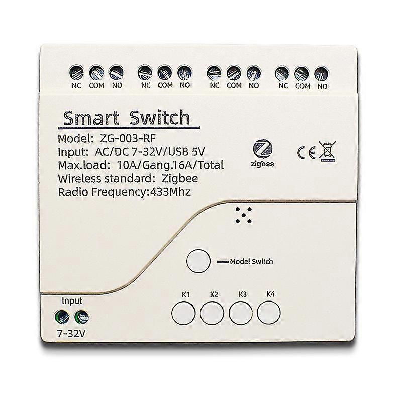 Tuya Smart Zigbee 4ch Smart Switch Wifi Afstandsbediening Module Controller 433mhz