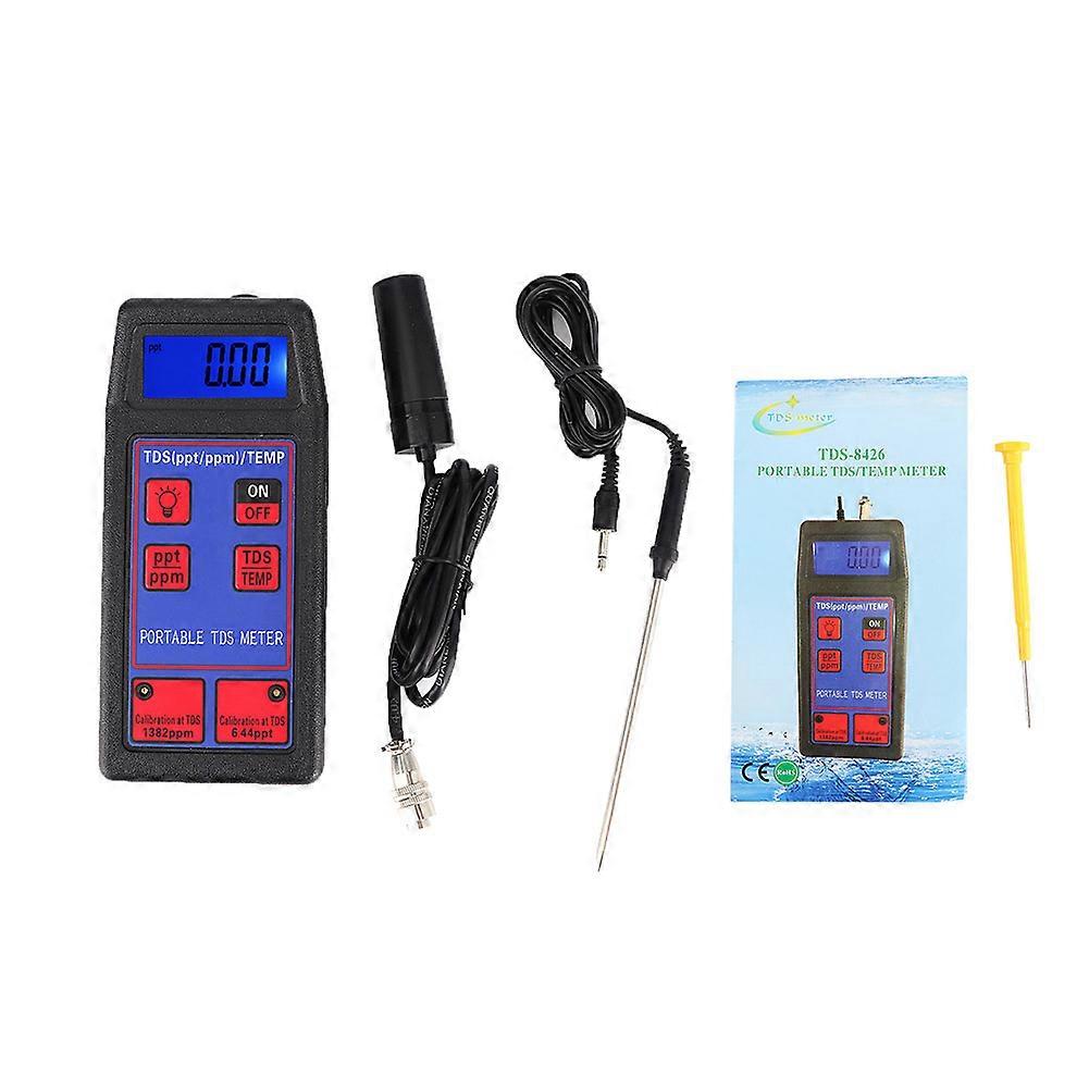 Portable 2in1 Salinity Temperature Meter Detector for Laboratory Swimming Pool Hydroponics
