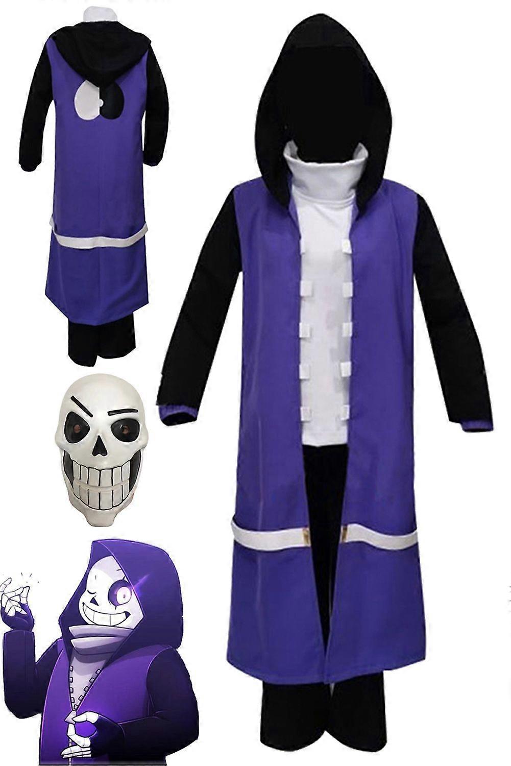 Sans Cosplay Costume Top Pants Masks Helmet Outfits Women Men Adult Fantasia Disguise Fantasy Halloween Carnival Party Clothes Mask L