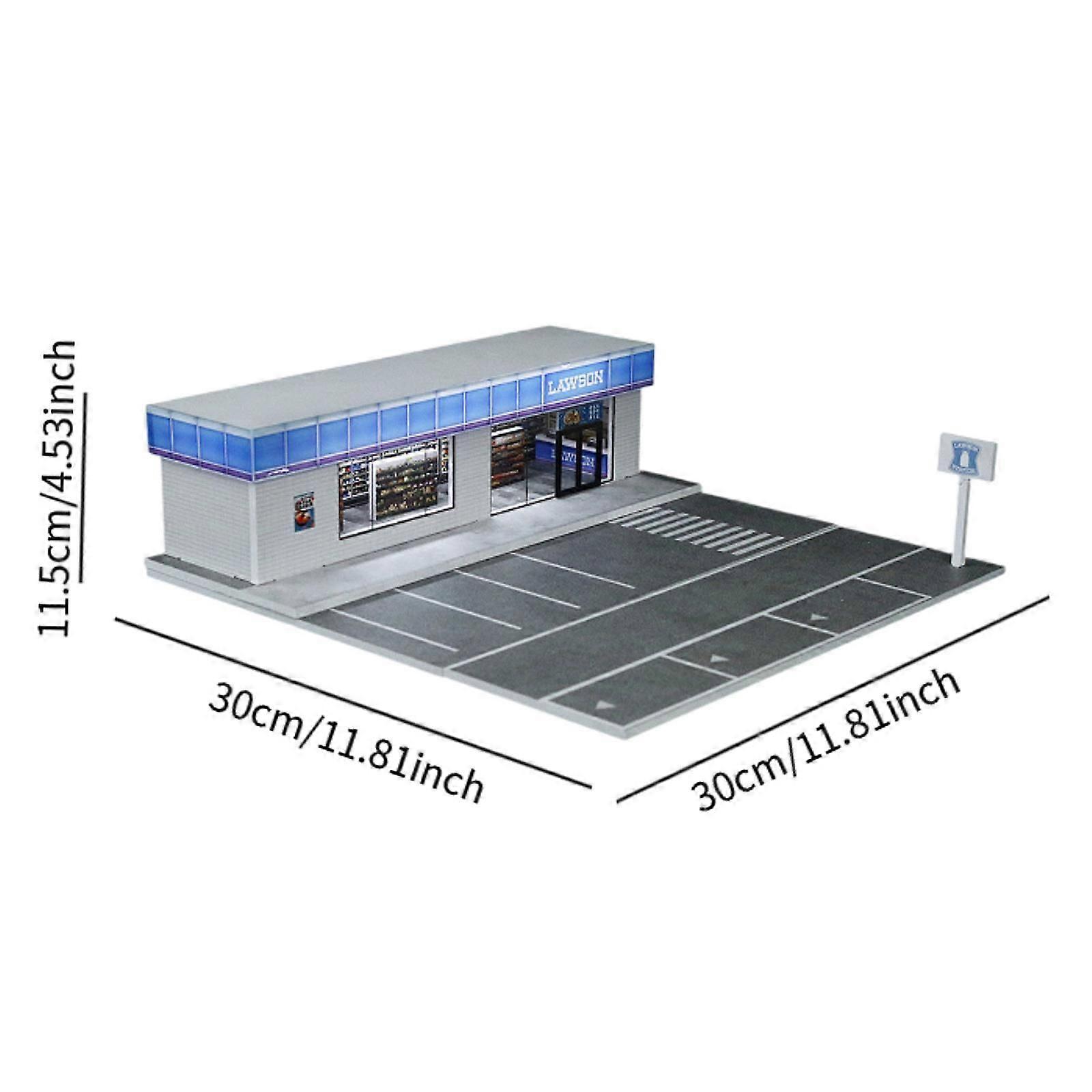 1/64 Diecast Model Car Display Case with Light for Mini Dolls Action Figures