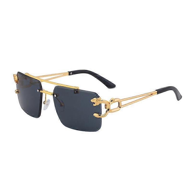 Ochelari de soare cu ornamente fr ram leopard la mod ochelari de soare retro cu fascicul dublu pentru femei ochelari de soare pentru brbai