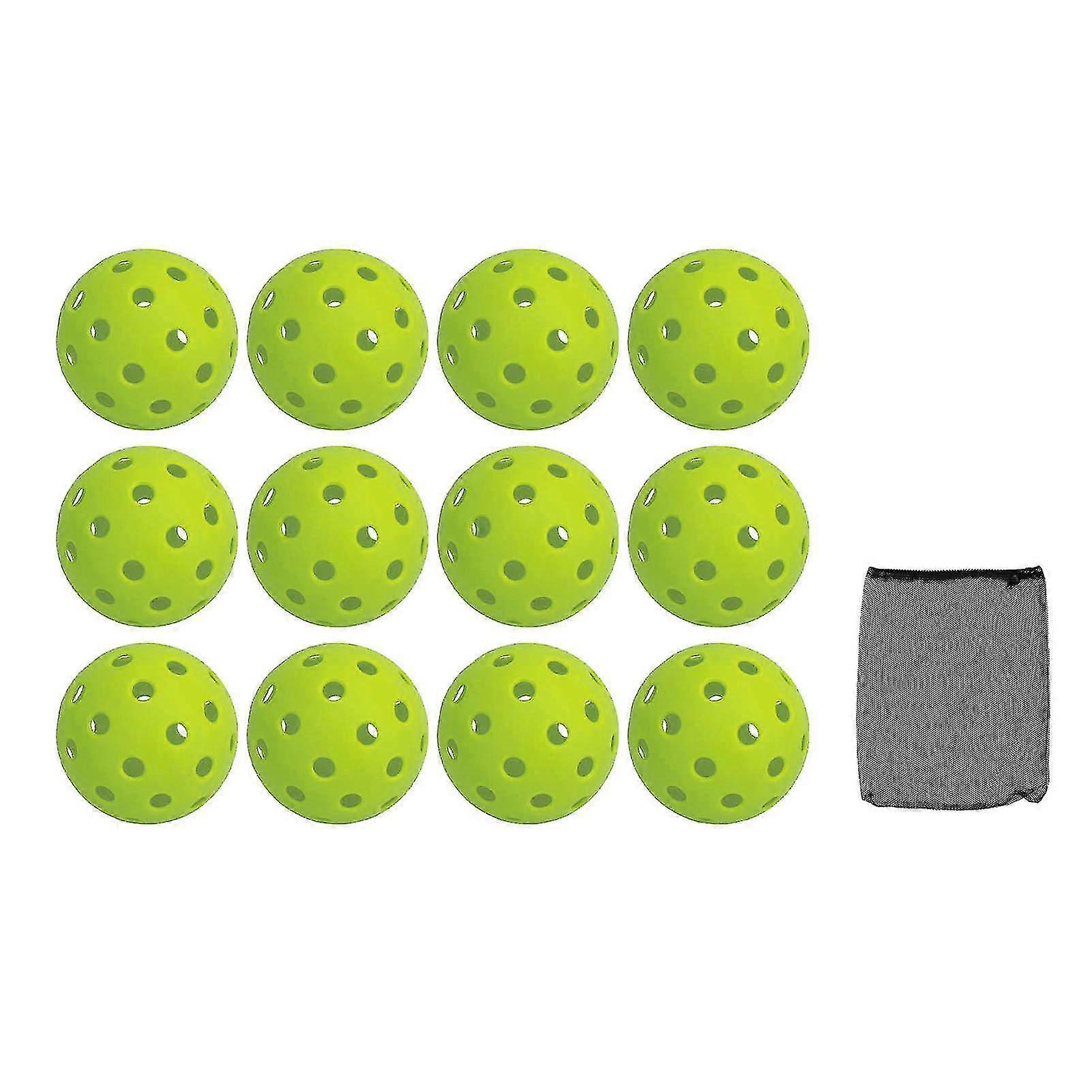 12 τεμάχια 74 χιλιοστά 40 οπών Pickleballs από πλαστικό υψηλής ελαστικότητας για εξωτερικούς χώρους Pickleball