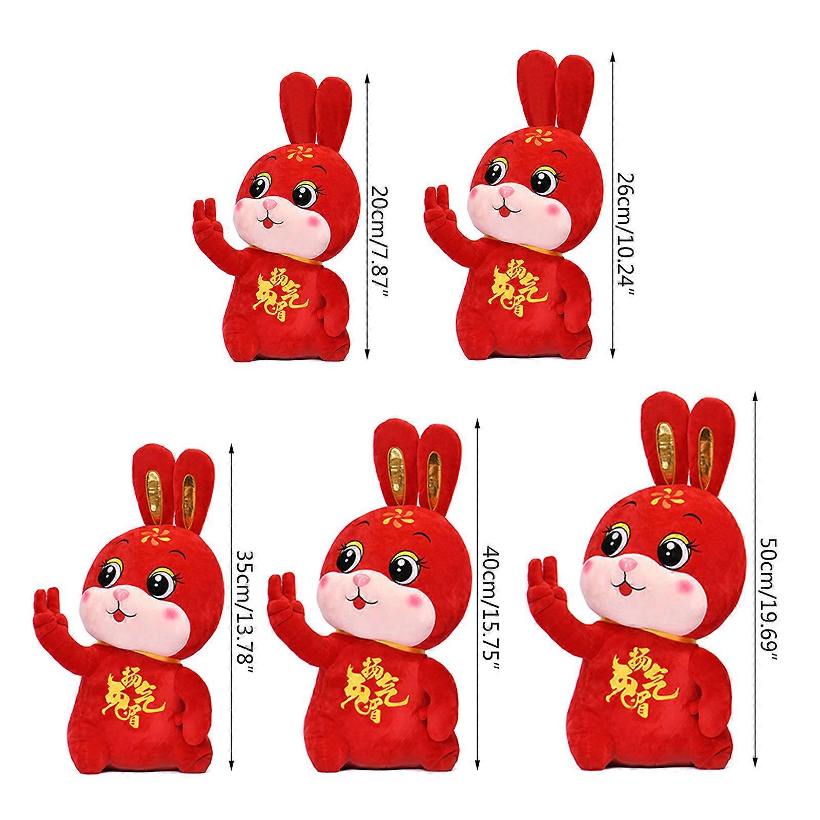 Chinese Rabbit Mascot Dolls Stuffed Bunny Toy Chinese Rabbit Doll 2023 Rabbit Year Mascot Toy Rabbit Plush Toy New Year