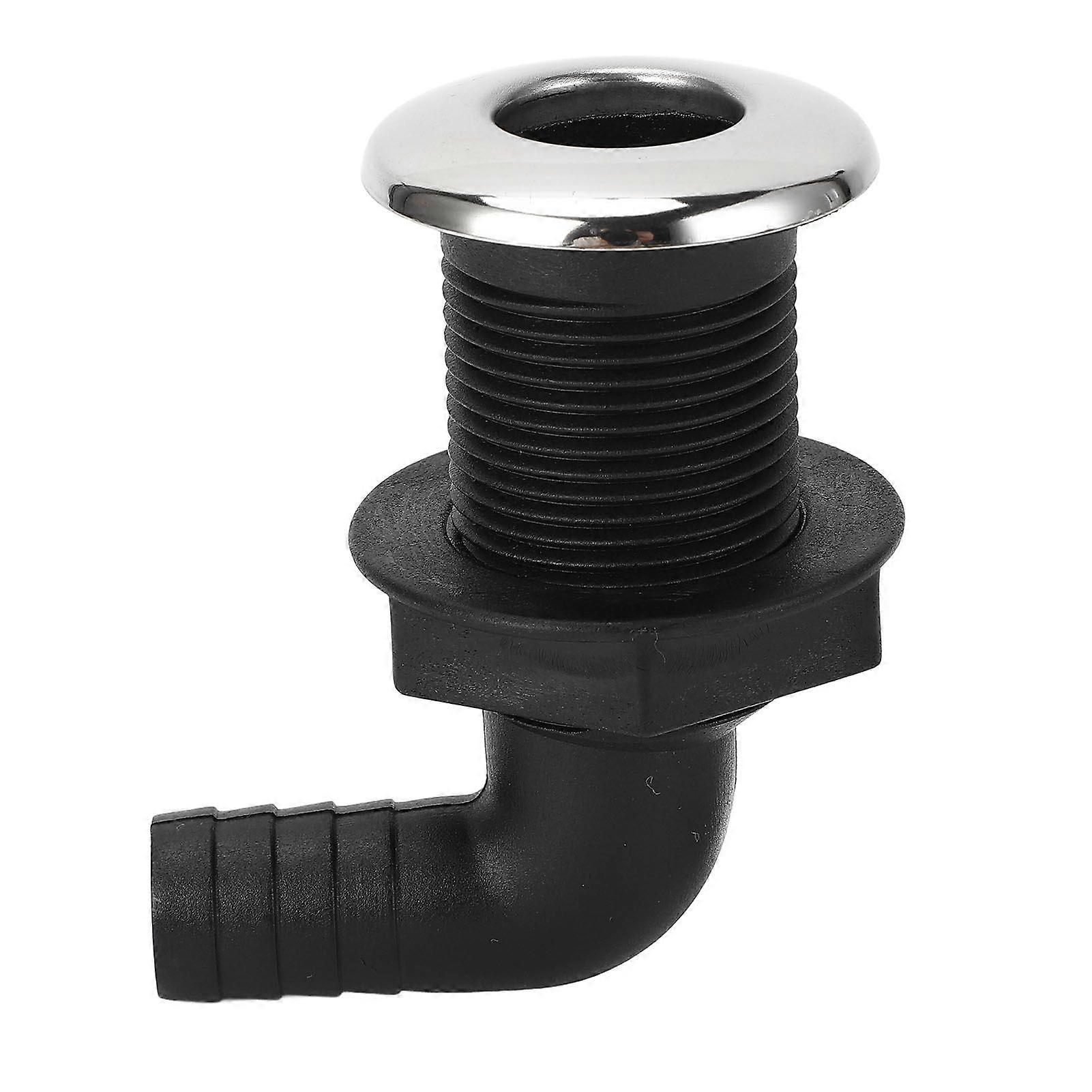 3/4in Thru Hull Fitting Nylon Leakproof High Toughness Thru Hull Hose Connection for Boat Marine 90 Degree Elbow MK3163