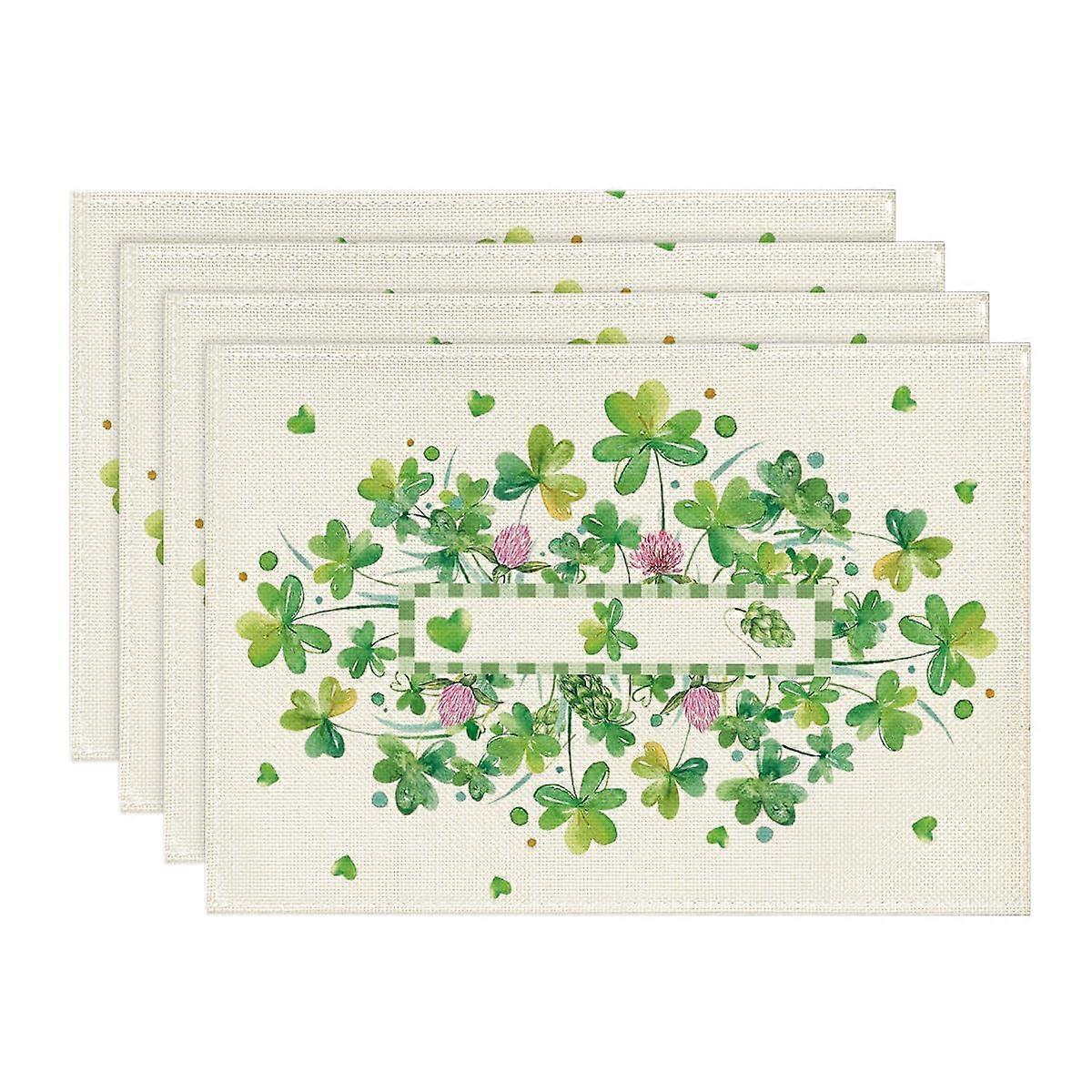 Set of 4 12x18-inch Shamrock St. Patrick's Day Placemats