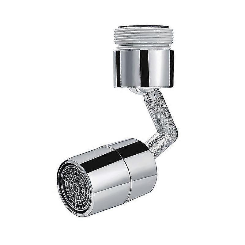 Faucet with universal splash filter, wide angle aerator, dual function, rotating aerator,