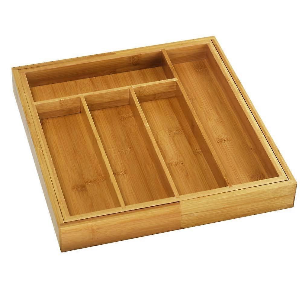 Adjustable 5-Compartment Drawer Organizer For Kitchen Or Office Storage With Adjustable Dividers Fits Standard Drawers