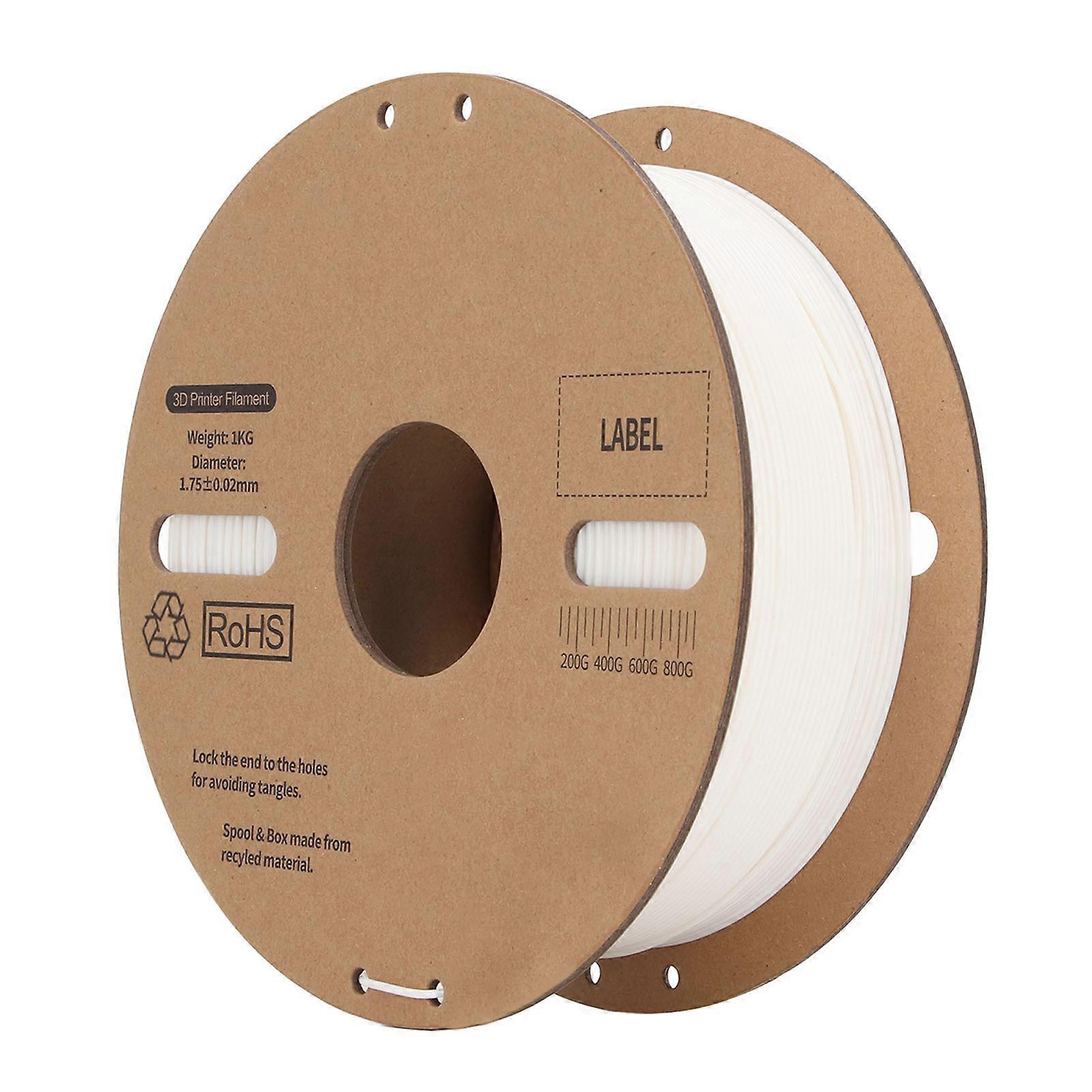1.75mm White Filament 1Kg Spool ±0.02mm Accuracy 30‑600mm/s High Speed Printing PLA Filament for FDM 3D Printers