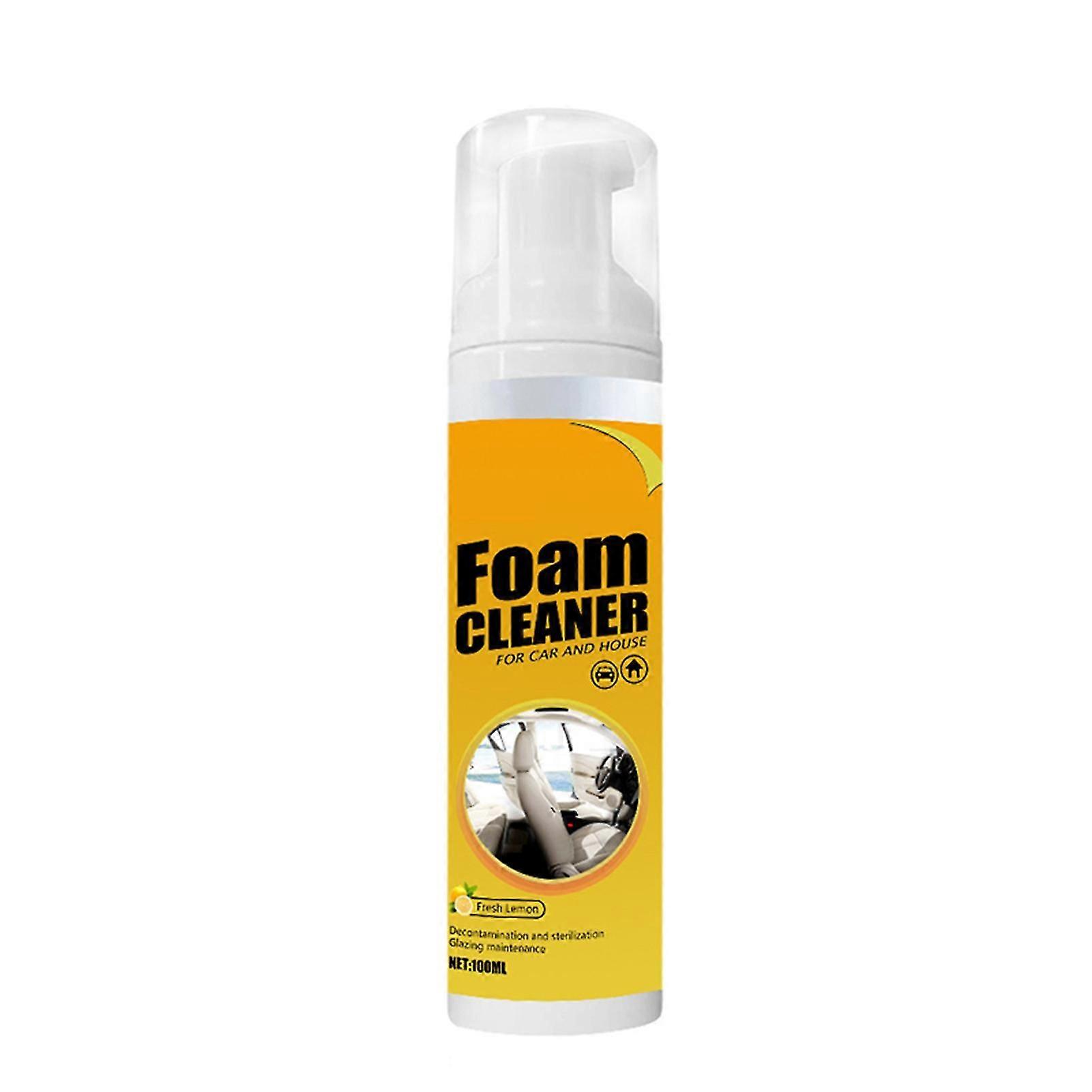 Car Leather Foam Cleaner with Lemon Flavor Multi-Use Easy Operation Easy to Remove Portable Long