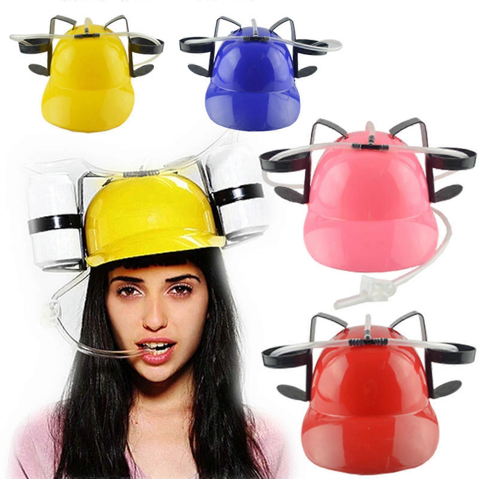 Kask do picia Kapelusz do picia ze słomkami i uchwytem na puszkę do piwa Soda Coke Urodziny Rekwizyty Nowość Funky Holiday Hat