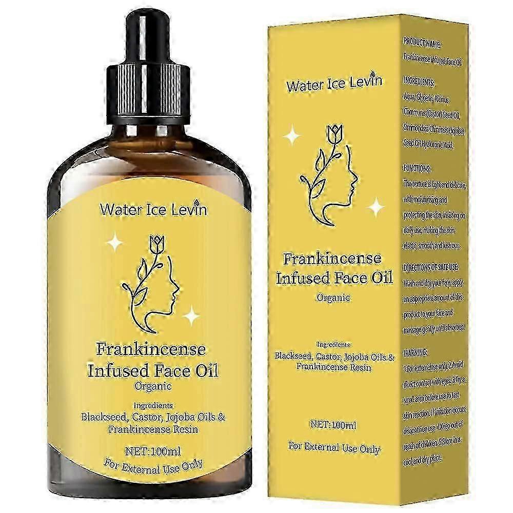Frankincense Resin Oil with Castor & Jojoba Oils for Face, Wrinkle Removal Facial Moisturizer Cold Pressed Serum, Natural Skincare Hydrates Skin Moist