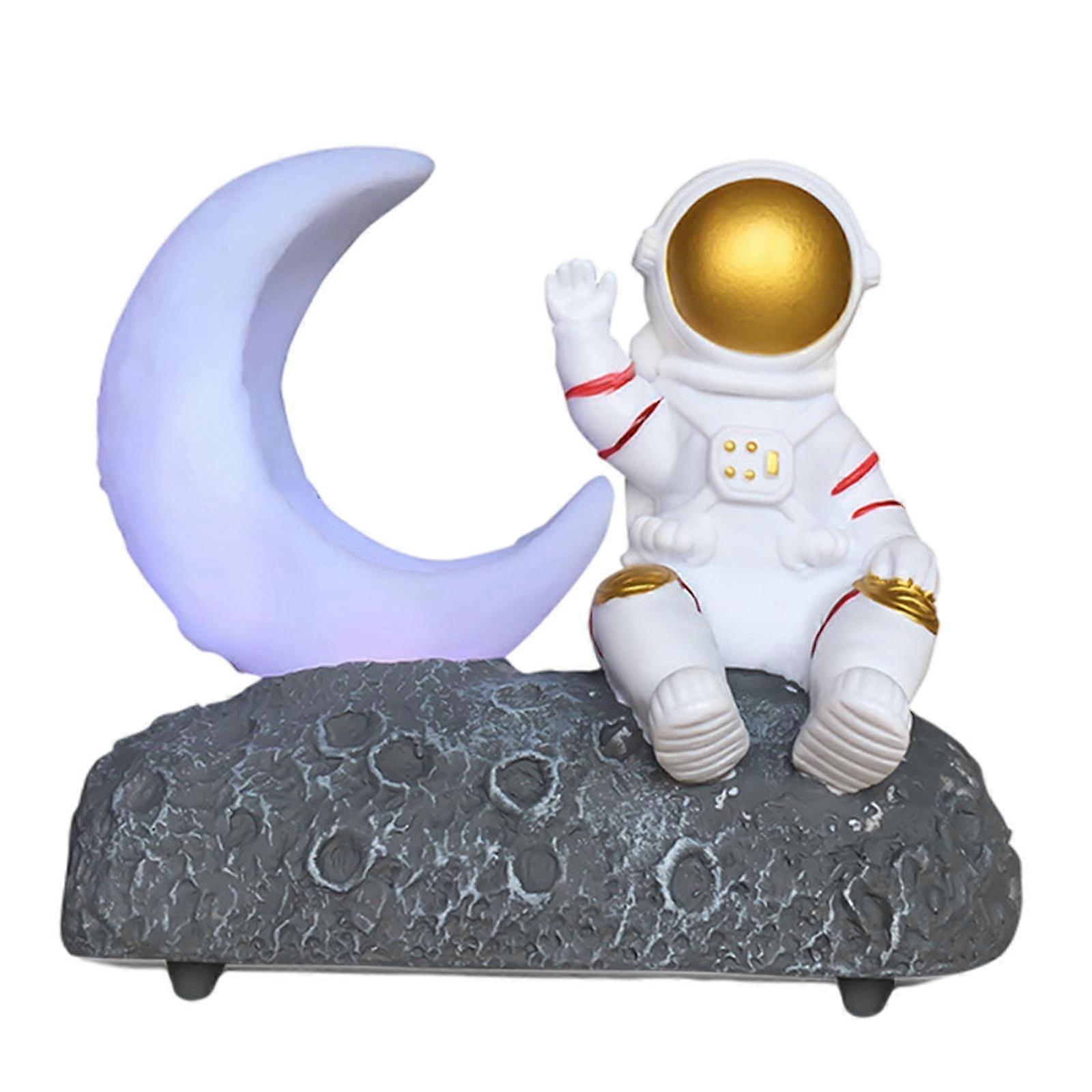 Moon Light Astronaut Speaker with LED Lantern Stereo Sound FM Radio for Kids