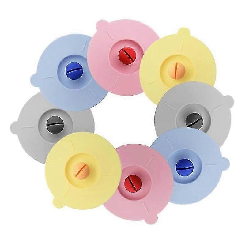 8db újrafelhasználható szilikon sztreccs fedél csészékhez - porálló fedél teához, borhoz, üveghez