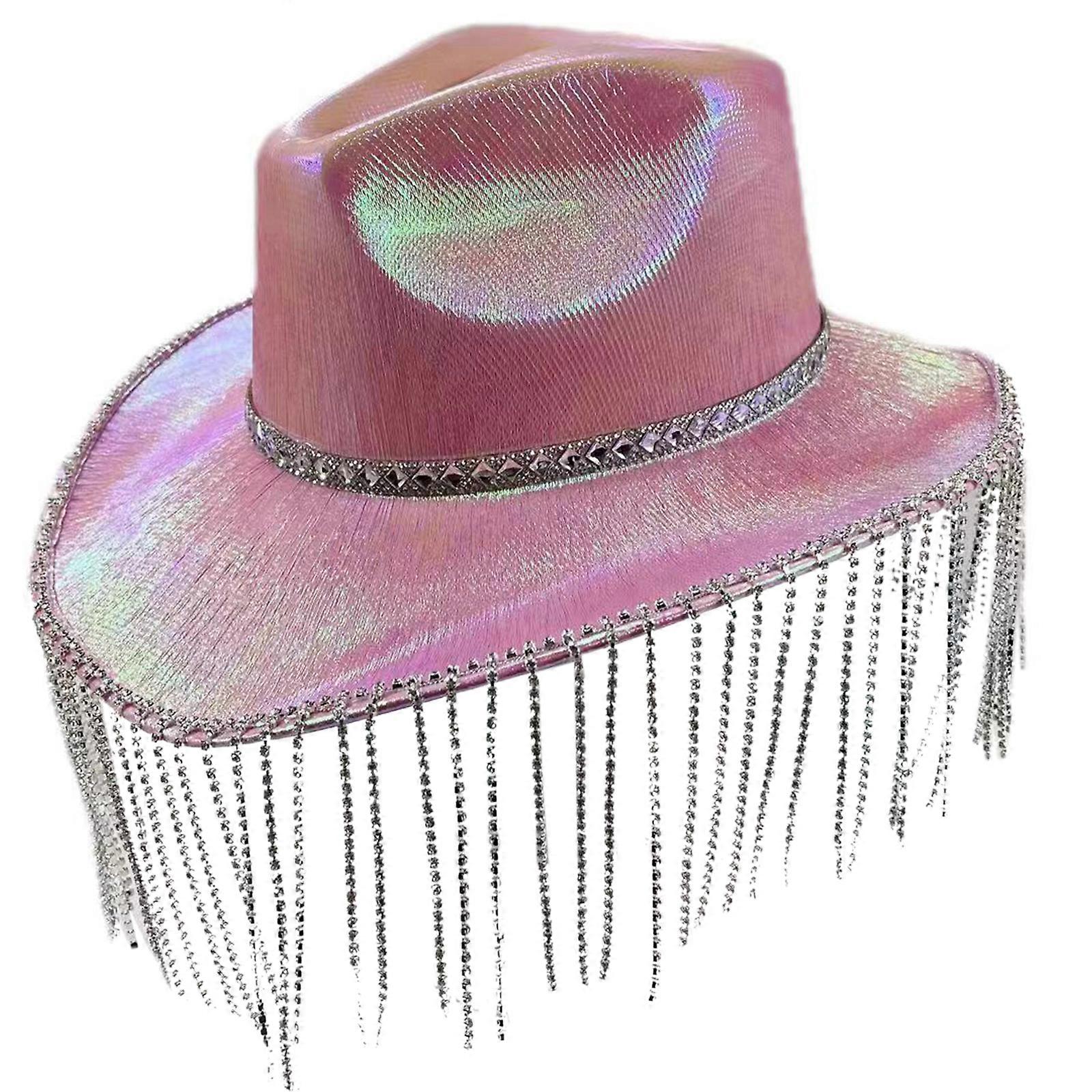 Cowgirl Hat Flickering Cowboy Hat Tassels Disco for Music