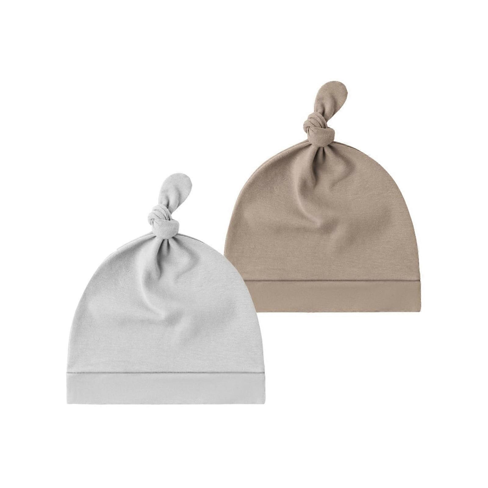 2pcs 코튼 보닛 모자 신생아 귀 보호 보닛 소프트 통기성 아기 매듭 모자 챙이 없는 병원 모자 따뜻한 모자