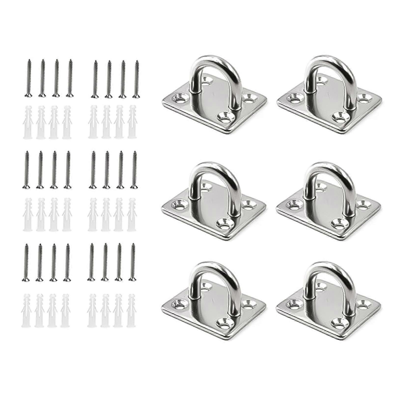 Chromium Metal Pad Eye Plate Oblongs Eye Pad for Wall Ceiling Forceful Hook Upgrades for Hammock Swing Suspension 6MM