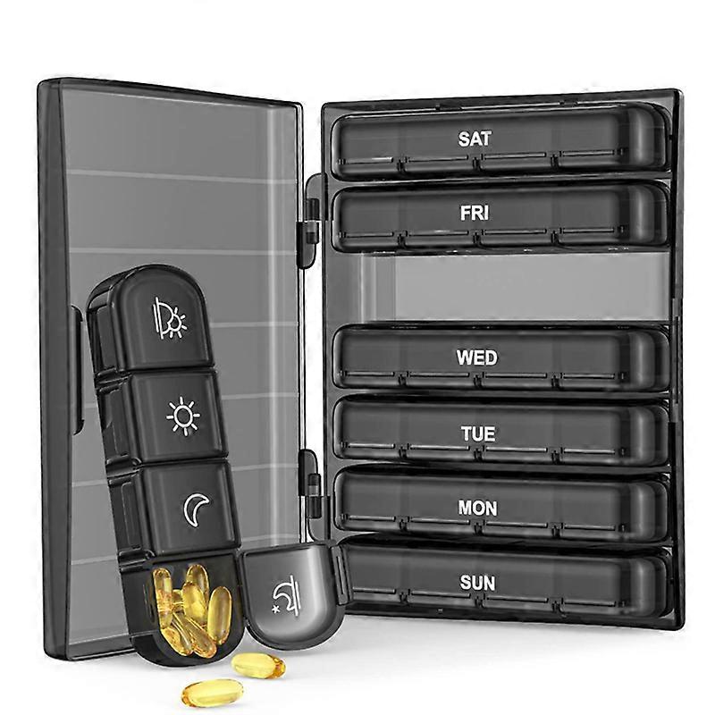 Weekly Pill Organizer 4-Times A Day, Daily Pill Box 7 Day for Travel