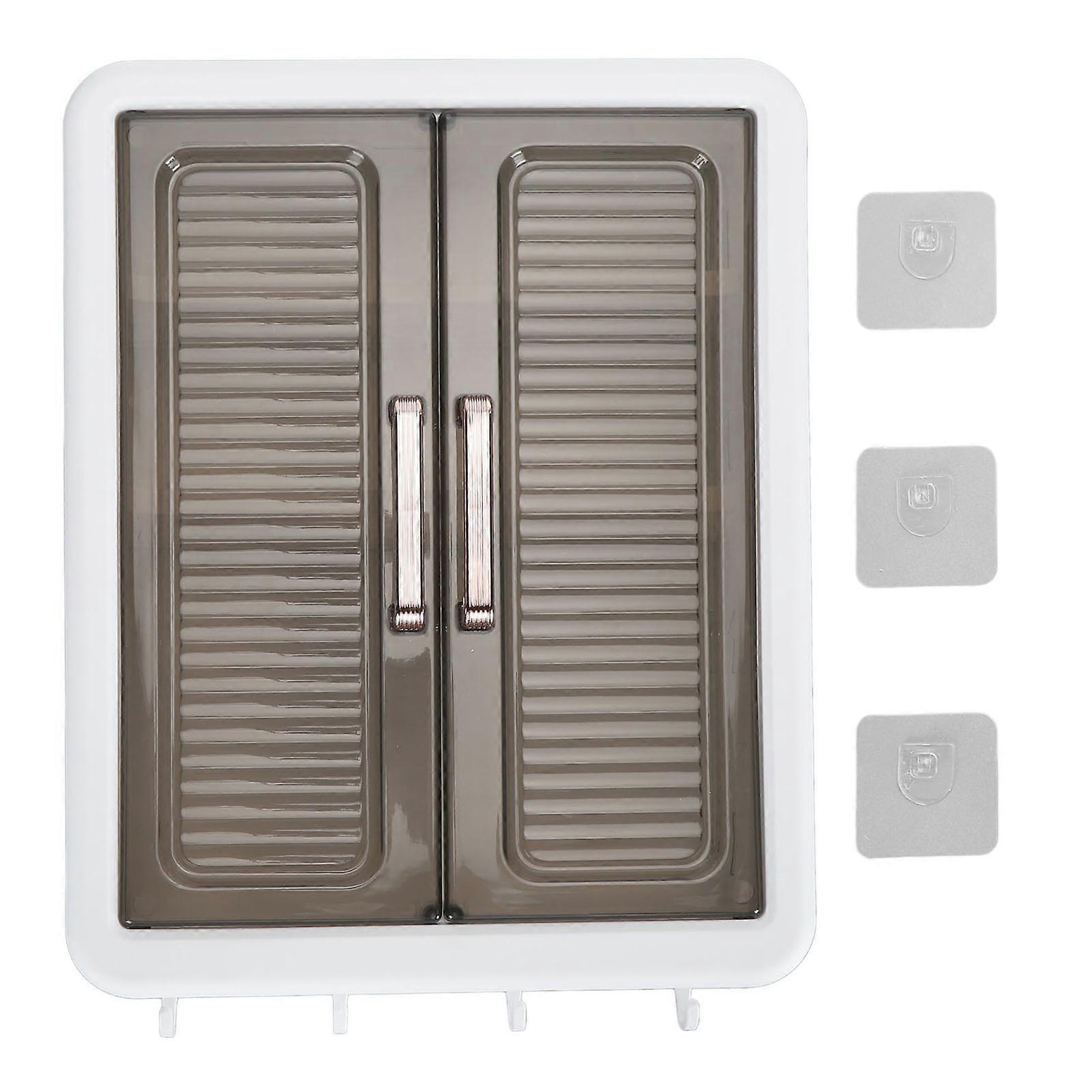 Multifunctional Wall Mounted Bathroom Cabinet for Makeup, Perfume, Cosmetics, Display Case, Skincare Storage with Hooks