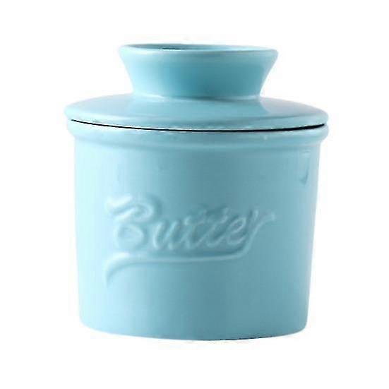 Ceramics Butter Crock with Lid Butter Spreadable Dish Keeper Counter French Soft Butter Container Walkbee A-F