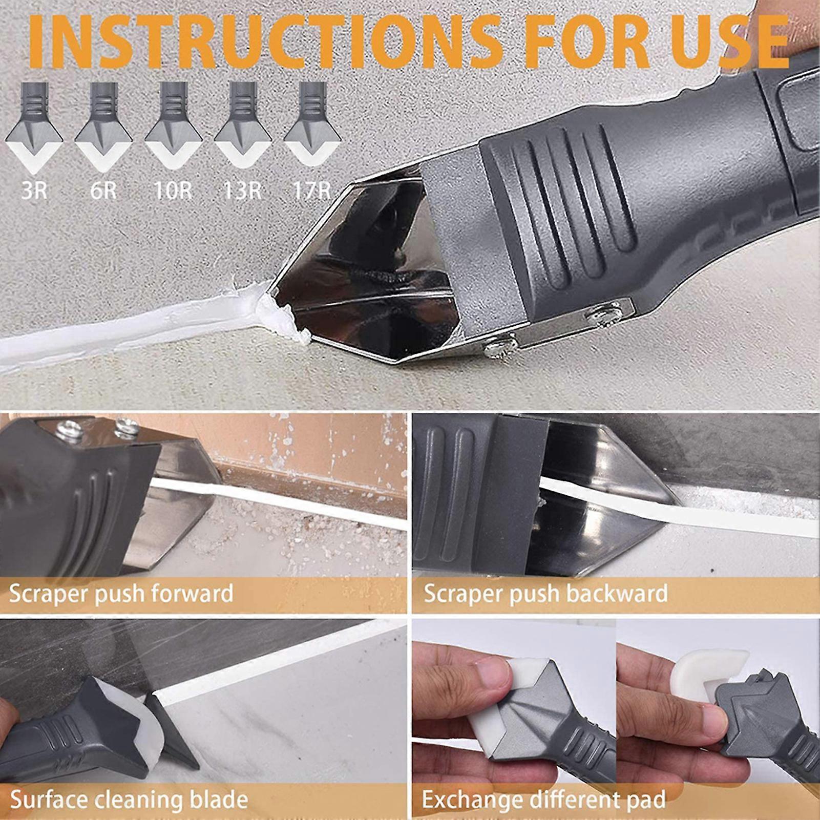 19pcs 3 in 1 Silicone Caulking Tools Sealant Finishing Tool Grout Scraper Sink Joint Great Tools for Kitchen Bathroom Window Floor