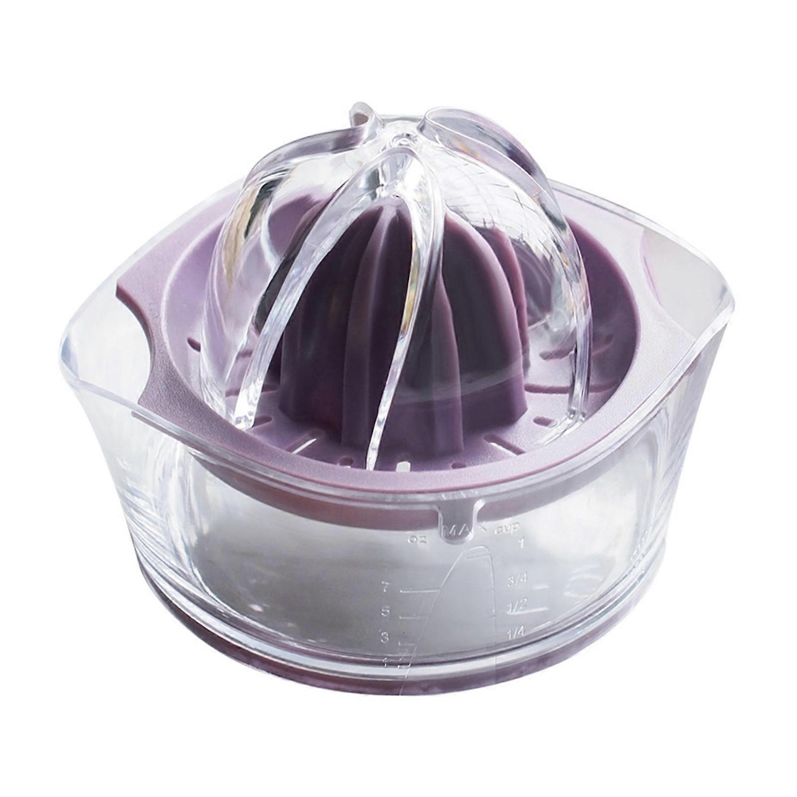 Fruit Juicer Press with Built-in Measuring Cup Multi-function Manual Juicer Gift Easy to Use Clear Measurements Purple