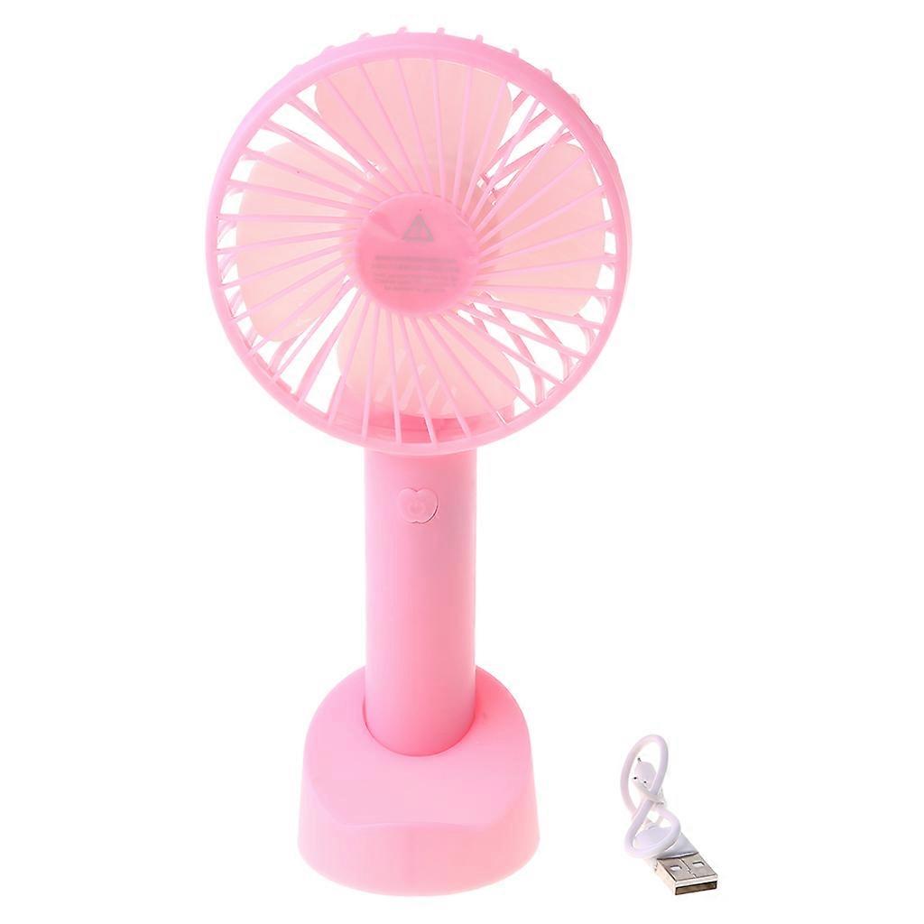 Mini Handheld Fan Portable Rechargeable Battery Operated Cooling Desktop with Ba  Pink
