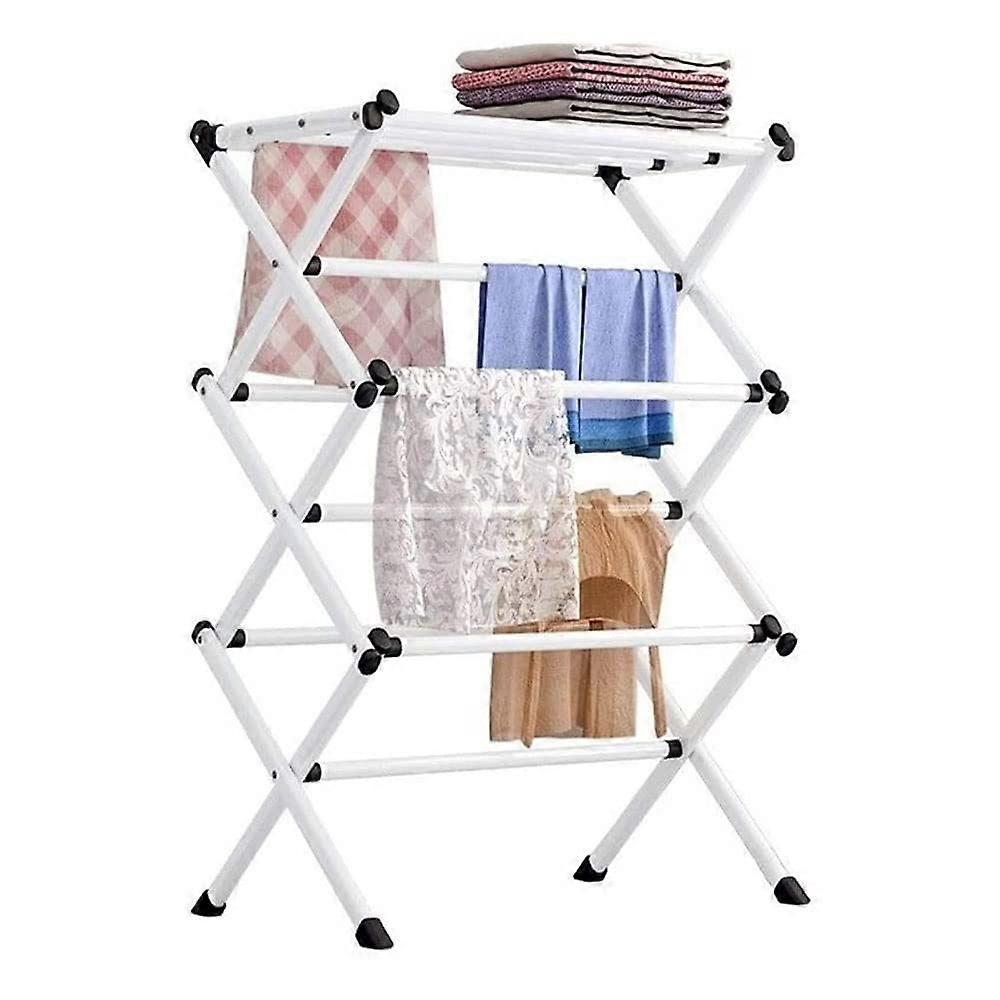 Drying Rack Clothes Lines for Indoor Outdoor Use Foldable Laundry Airer Space Saving Floor-Standing Hangers 3-Tier Design