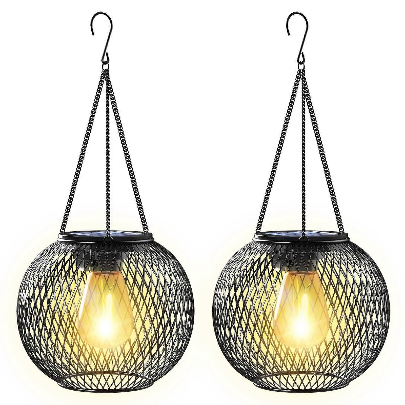 2 Pack Upgraded Solar Lantern for Yard