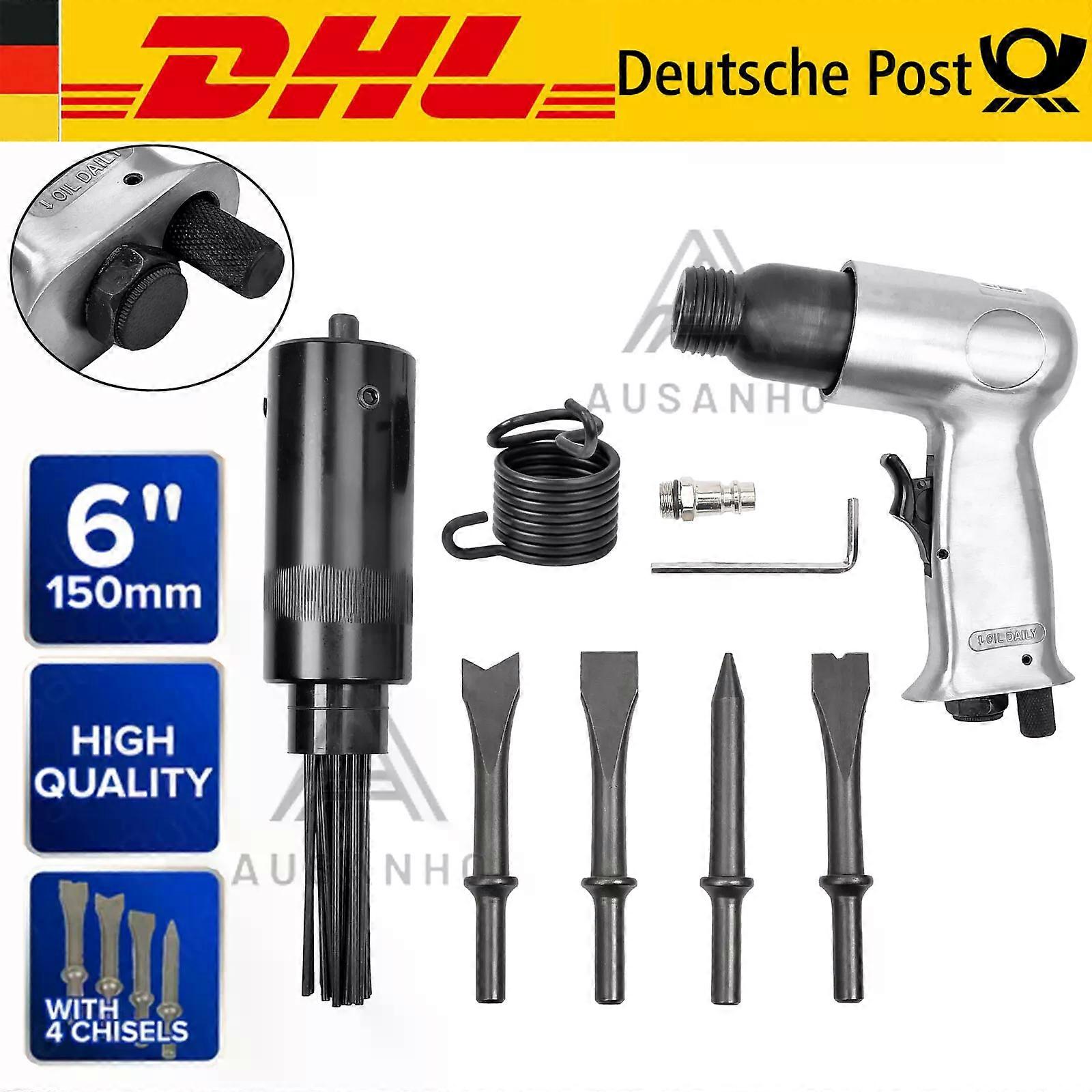 NEEDLE SCALE + PNEUMATIC CHISEL HAMMER PNEUMATIC HAMMER 6 PIECE QUICK RELEASE CHUCK