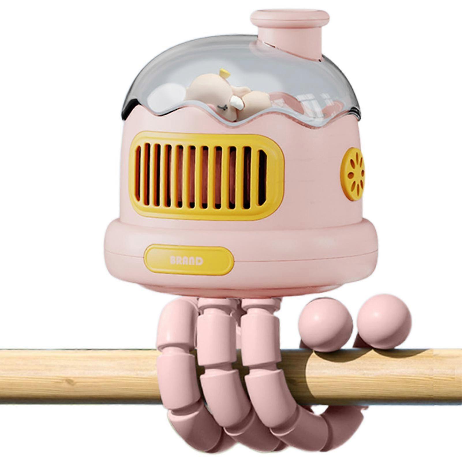 Portable Bladeless Baby Fan with Flexible Tripod - Rechargeable, Quiet, Safe for Strollers, Cribs, and Outdoor Use, with Night Light