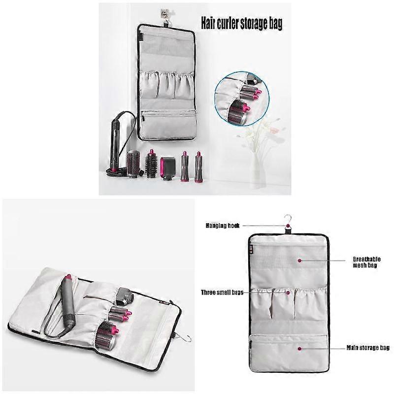 Storage Bag Compatible for Dyson Airwrap Styler Accessories Holder Multiple Pouches with Hook Hanger