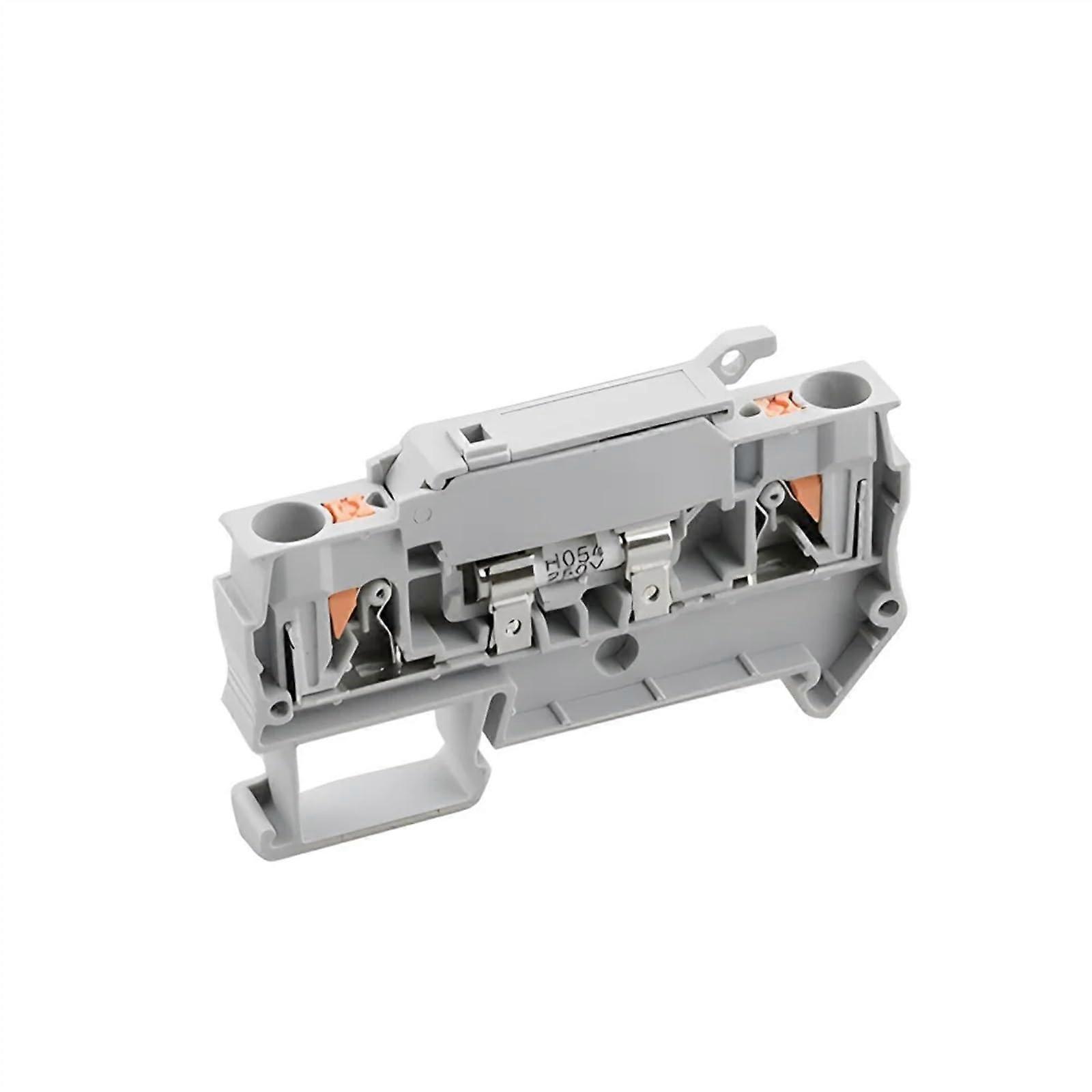 5Pcs Din Rail Terminal Blocks PT 4-HESI Gray Connector in Push Spring Fuse Terminal Block Connector Screwless Fuse Holder