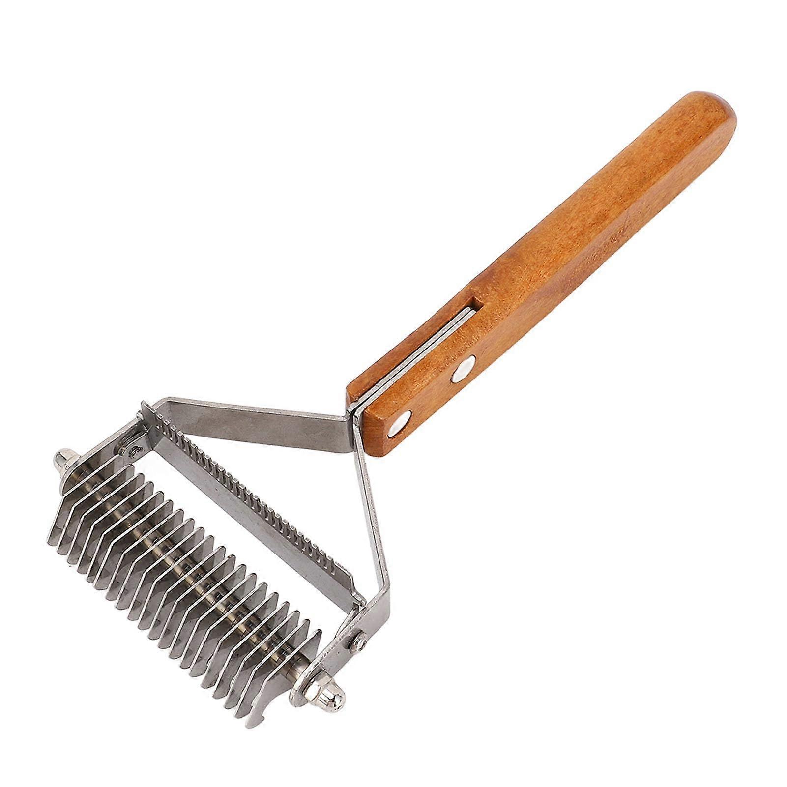 Paslanmaz Çelik Pet Bakım Fırçası Dematting ve Deshedding, Çift Taraflı Astar Tırmık