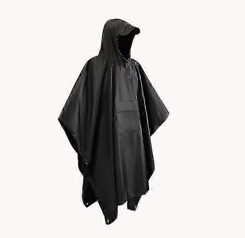 Military Style Poncho Multi Use Rip Stop Rain Ponchohooded Waterproof Raincoat For Outdoor Activities (1pc)