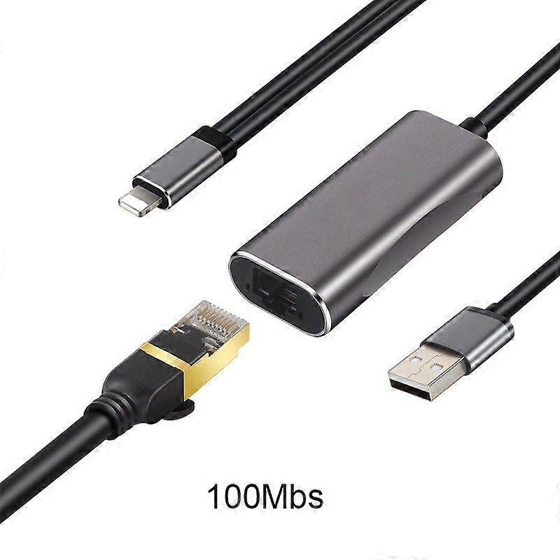 Wired network adapter Lightning to RJ45 LAN, 1000Mbps, network cable with load, for iPhone iPad