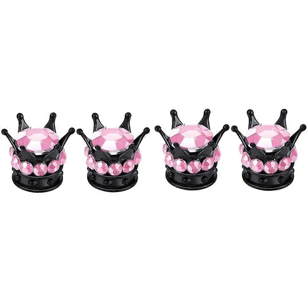 4Pcs Set Rhinestone Chrome Crown Valve Stem Caps for Car, Bike, Motorcycle  - Black Compatible Accessories | Fruugo US, image size:1080x1080