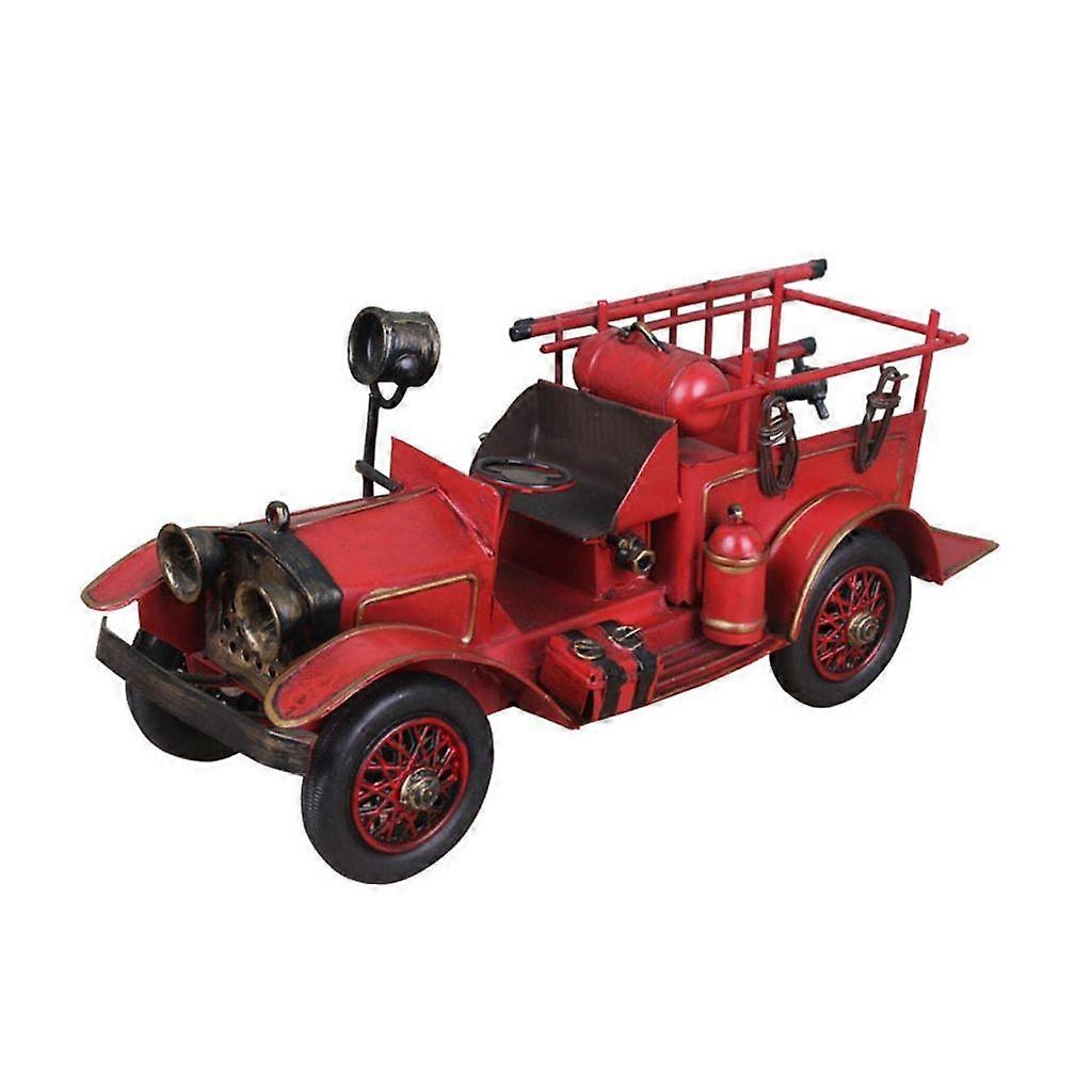 Elegants Iron Fire Truck Ornaments for Stylish and Home Accent