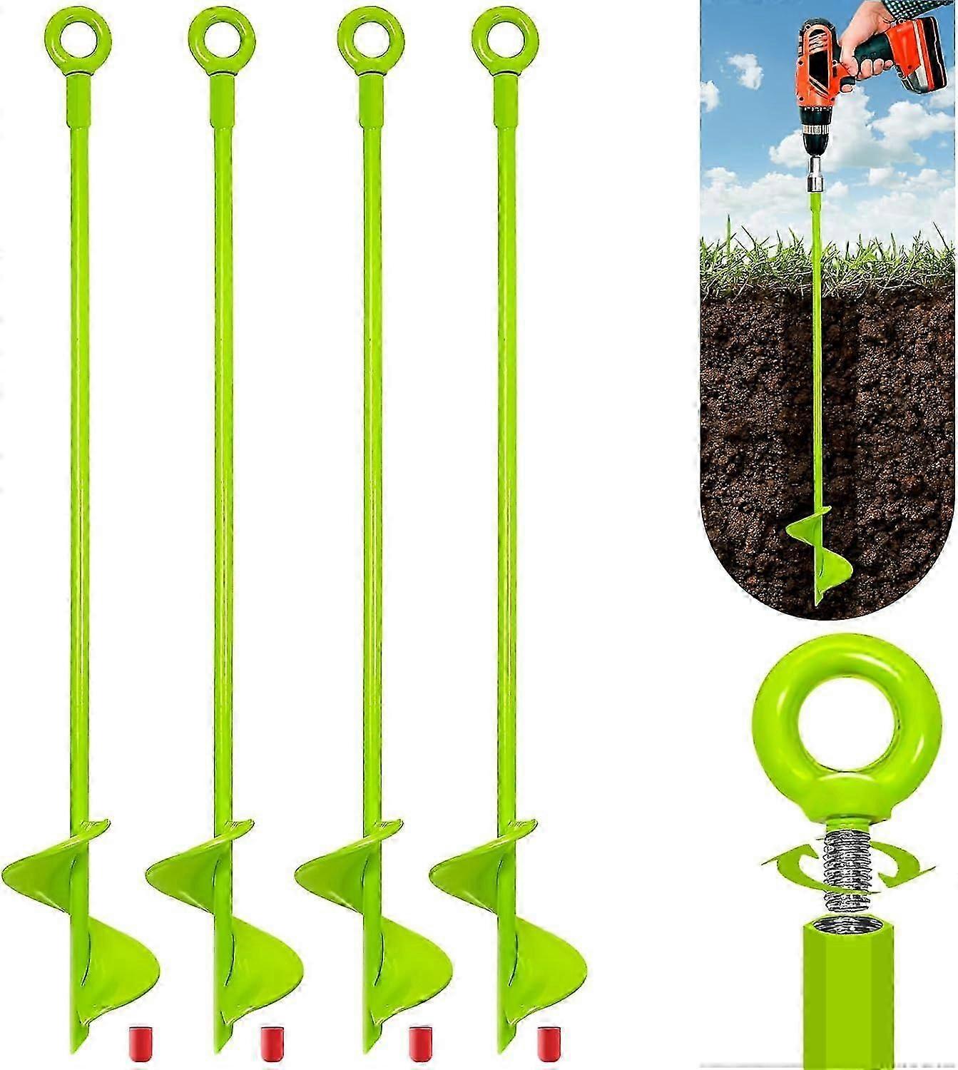 4 x 46 cm trampoline ground anchor, heavy duty ground anchor, trampoline attachment ground, ground anchor set for tents, canopies, sheds, swings, adap