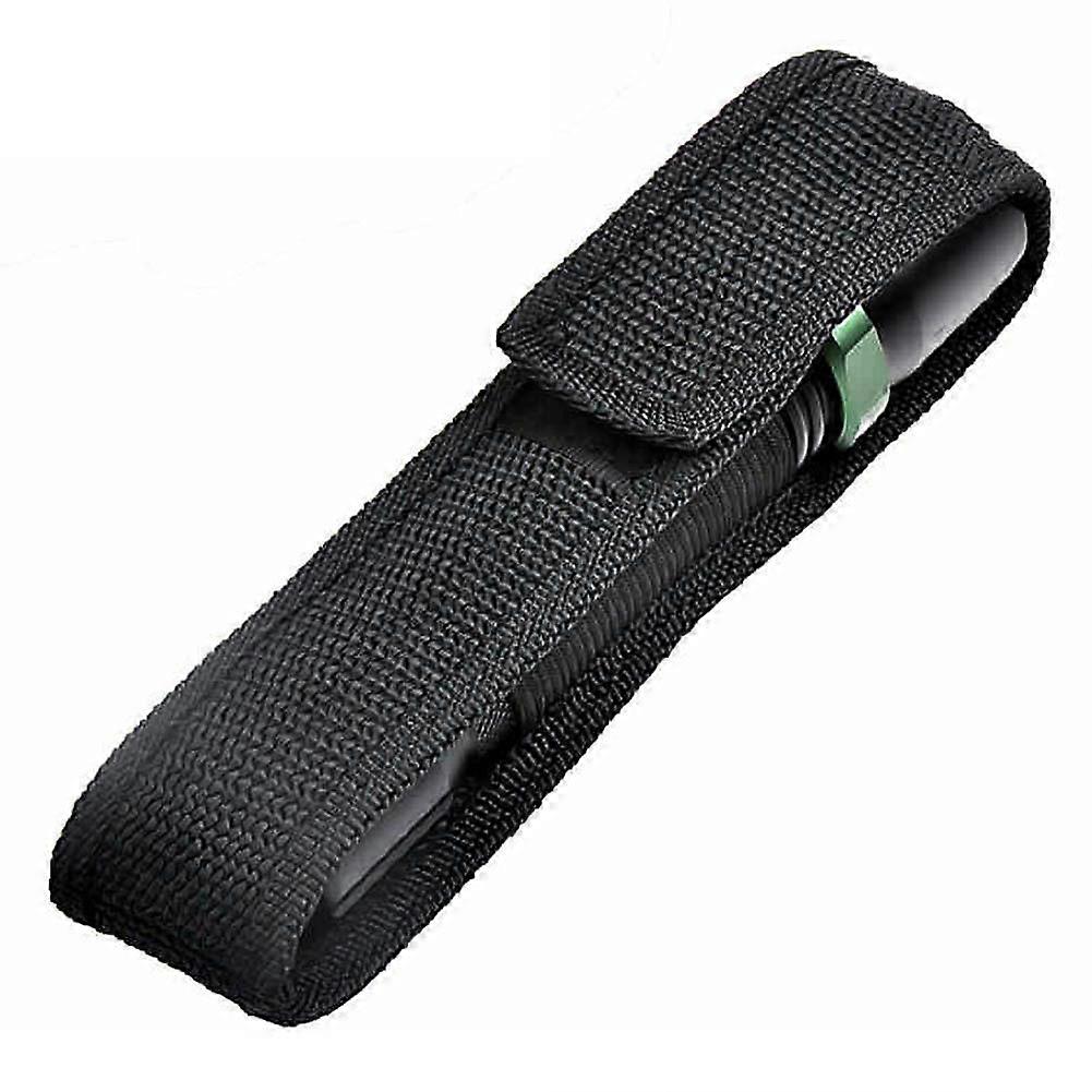Durable Black Flashlight Holster Secure Strap Design Lightweight Nylon Material 19x4cm Compact Size Single Pack for Handy Carryin