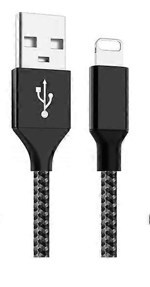 Nylon braided data cable - black 3 meters (unpackaged)